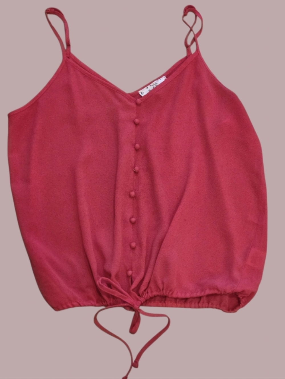 Pink Rose Womens Blouse Large Adjustable Straps & Waist